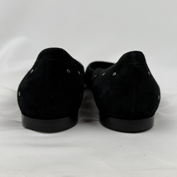 Black Studded Suede Ballet Flats Made in Italy Sz 39 (US 8.5-9) AGL 🖤✨ - Picture 7 of 10